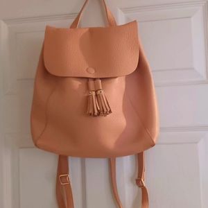 Isaac Mizrahi Pink Leather Backpack Suede Interior